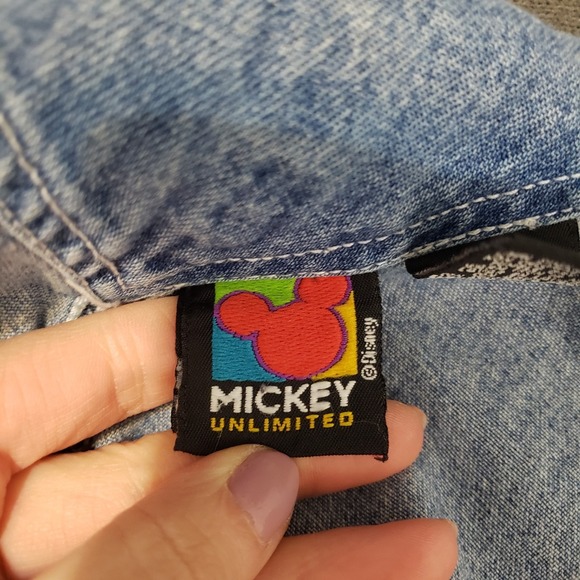 VTG Mickey Unlimited Overalls Womens Size Large Embroidered Cotton Minnie Pluto - Picture 8 of 16